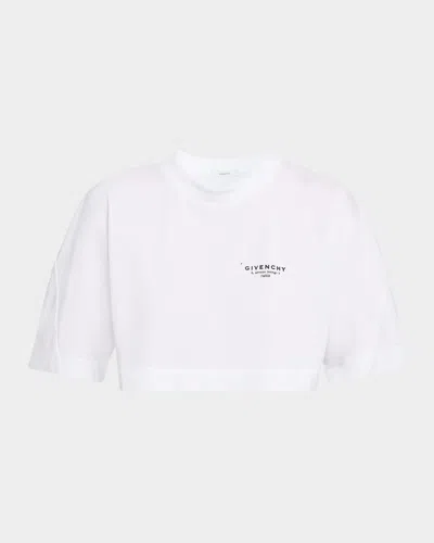 Givenchy Cropped Fit T-shirt In Cotton With Stamp Print Clothing In White