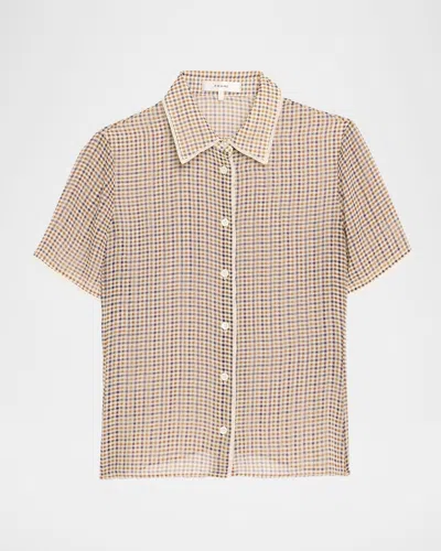 Frame The Houndstooth Silk Blouse