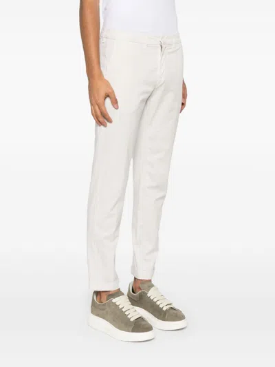 Fay Cropped Trousers With Belt Loops And Pockets In Neutral