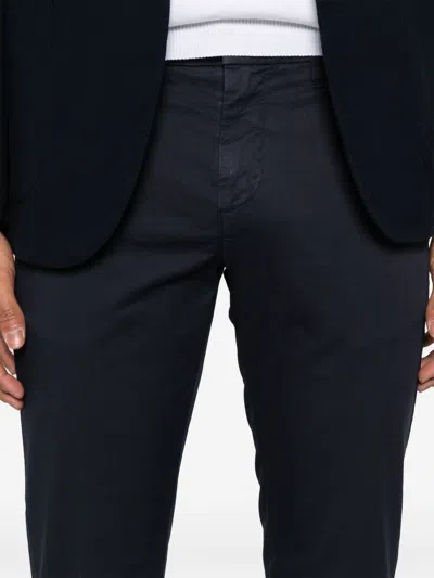 Fay Tailored Capri Pants With Pockets In Blue