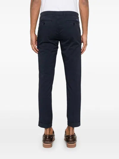 Fay Tailored Capri Pants With Pockets In Blue