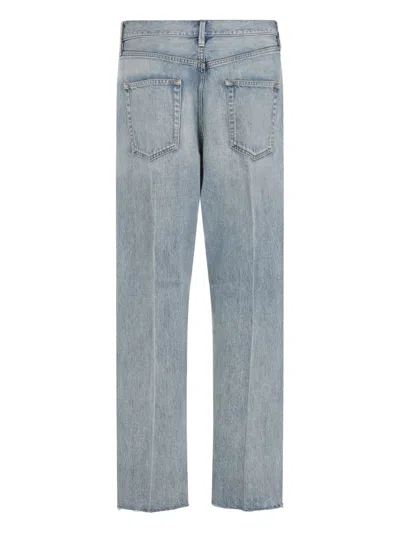 Fear Of God Five-pocket Raw Hem Straight Leg Jeans In Indigo 2