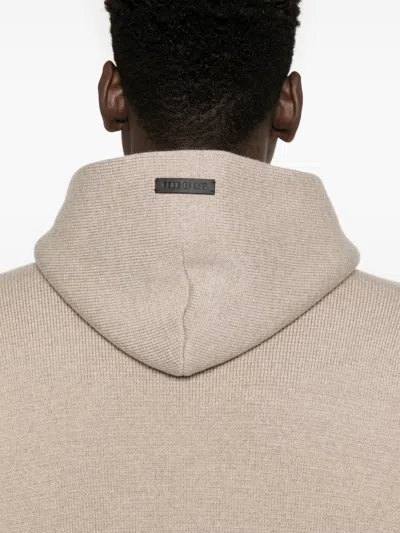 Fear Of God Virgin Wool Hooded Knit Sweater In Neutral