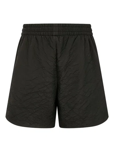 Fear Of God Thigh-length Drawstring Shorts With Textured Fabric In Black