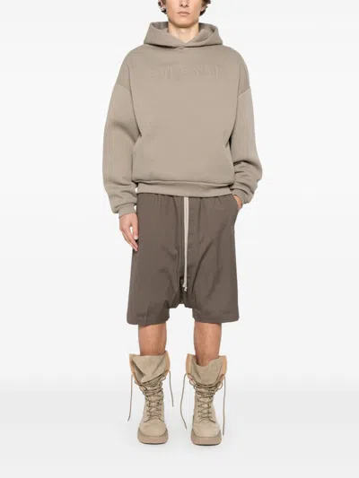 Fear Of God Oversized Hooded Sweatshirt With Ribbed Finish In Brown