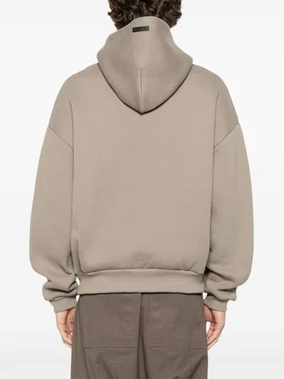 Fear Of God Oversized Hooded Sweatshirt With Ribbed Finish In Brown