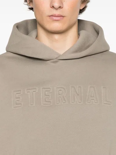 Fear Of God Oversized Hooded Sweatshirt With Ribbed Finish In Brown