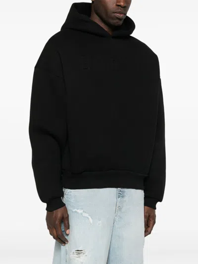 Fear Of God Oversized Hooded Sweatshirt With Ribbed Finish In Black
