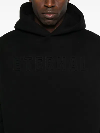 Fear Of God Oversized Hooded Sweatshirt With Ribbed Finish In Black