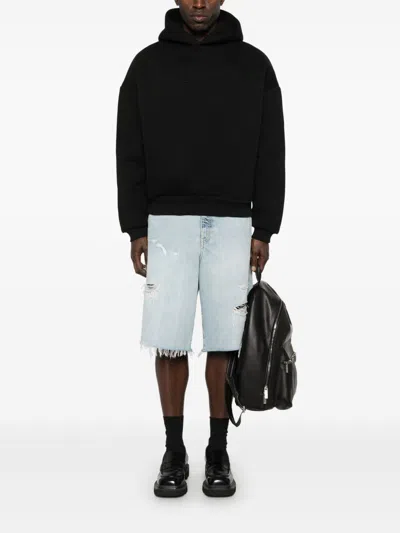 Fear Of God Oversized Hooded Sweatshirt With Ribbed Finish In Black