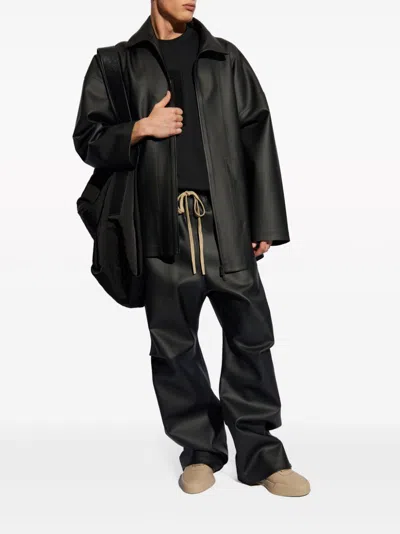 Fear Of God High-neck Faux-leather Jacket In Black