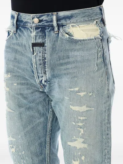 Fear Of God Repaired Classic Jeans In Blue