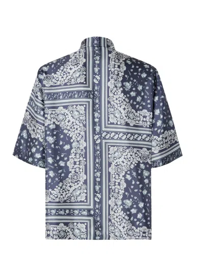 Fendi Bandana Shirt Floral Pattern In Blue