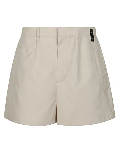 Fendi Virgin Wool Jojoba Shorts With 4 Pockets In White