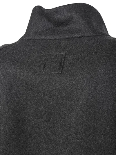 Fendi Men Bomber In Feltro In Gray