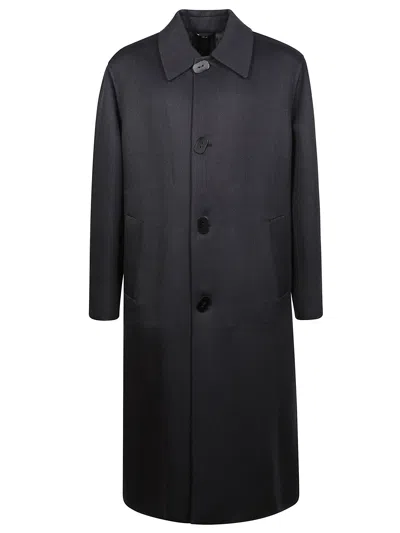 Fendi Cappotto In Misto Lana Antracite Uomo In Blue