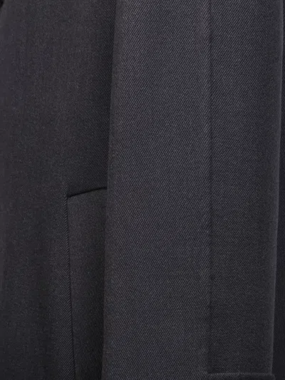 Fendi Cappotto In Misto Lana Antracite Uomo In Blue