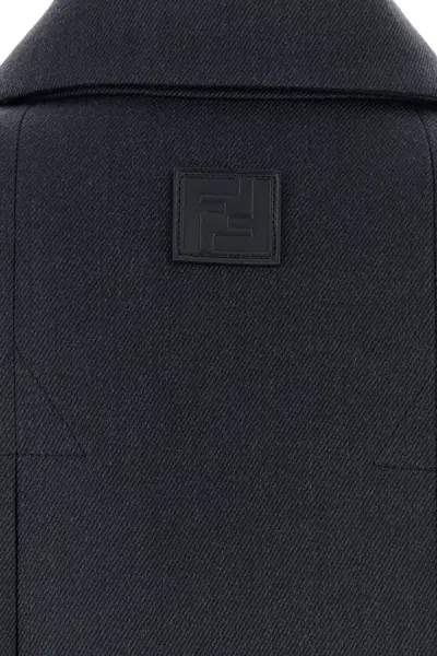 Fendi Men Embroidered Wool Pant In Multicolor