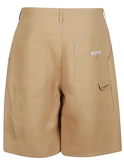 Fendi Camel Paper Bermuda Shorts In Brown