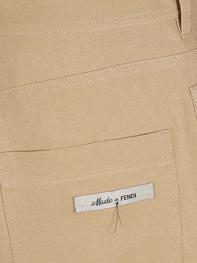 Fendi Camel Paper Bermuda Shorts In Brown