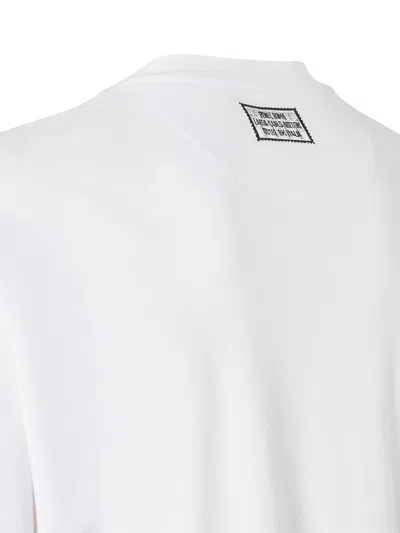 Fendi Men Cotton T-shirt With Ff Embroidery In White
