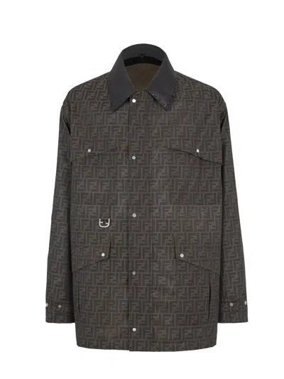 Fendi Man Brown Jackets In Brown