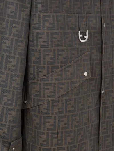 Fendi Man Brown Jackets In Brown
