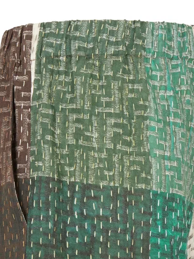 Fendi All-over Ff Print Panelled Bermuda Shorts In Brown