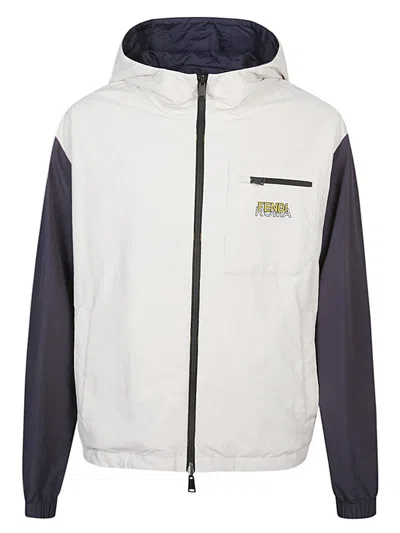 Fendi Logo-patch Reversible Jacket In White