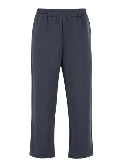 Fendi Monogram Trackpants In Blue