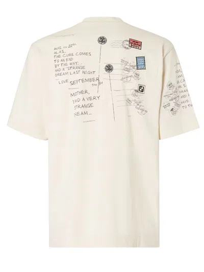 Fendi Graphic Print Crew Neck T-shirt In Neutral