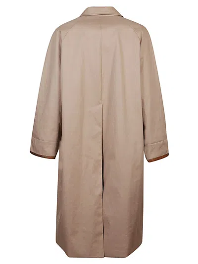 Fendi Logo Monogram Reversible Trench Coat In Brown