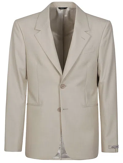 Fendi Men Single-breasted Blazer In Brown