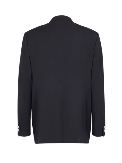 Fendi Virgin Wool Formal Jacket In Blue