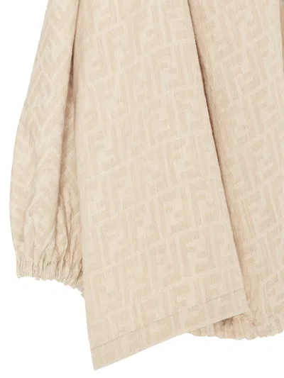 Fendi Ff-jacquard Drawstring Jacket In White