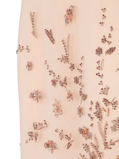 Fendi Gonna In Tulle Rosa Con Ricami In Pink