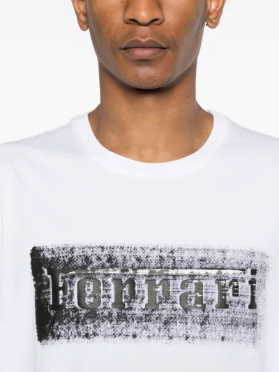 Ferrari T-shirt With  Logo Graphic In White