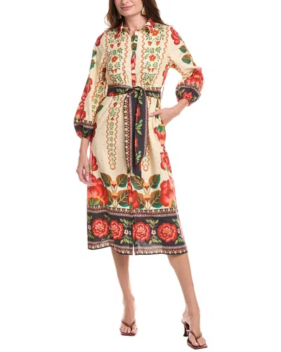 Garrie B Balloon Sleeve Shirtdress In Multi