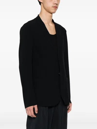 Giorgio Armani Single-breasted Blazer In Black