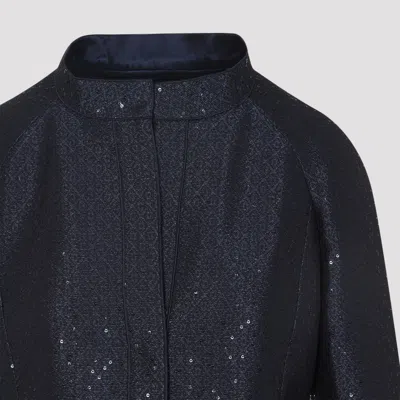 Giorgio Armani Tailored Jacket Sequin Embellishments In Blue