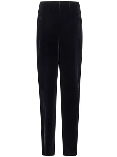 Giorgio Armani Darted Velvet Trousers In Black