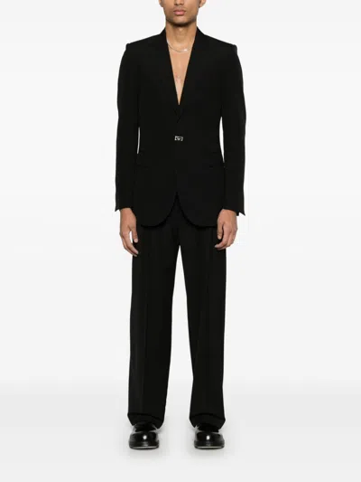 Givenchy Single Breasted `new Metal Detail` Jacket In Black
