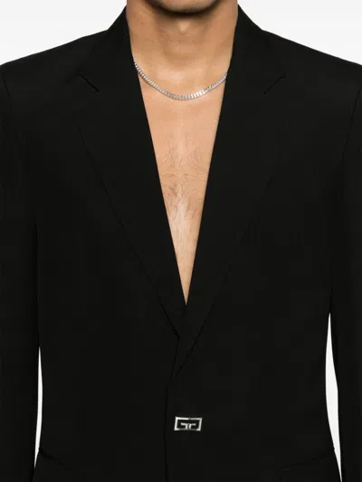 Givenchy Single Breasted `new Metal Detail` Jacket In Black