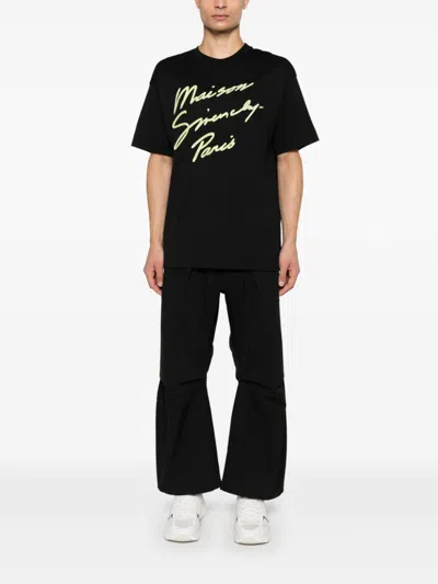 Givenchy Men Black Cotton Maison  T-shirt In Black