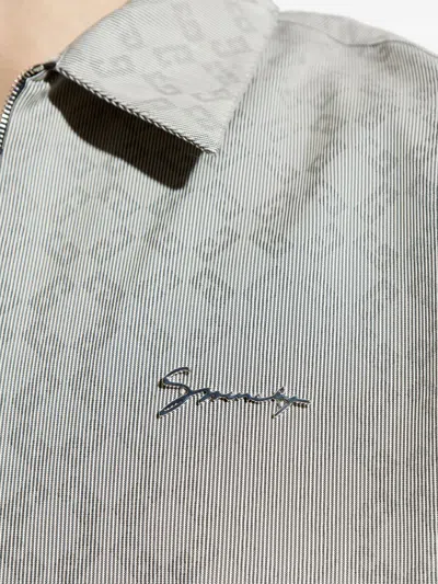 Givenchy Zipped Shirt In Monogram 72 Jacquard In Black