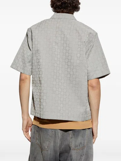 Givenchy Zipped Shirt In Monogram 72 Jacquard In Black