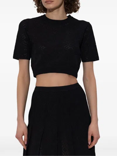 Givenchy Crop Sweater Knitwear Black In Black