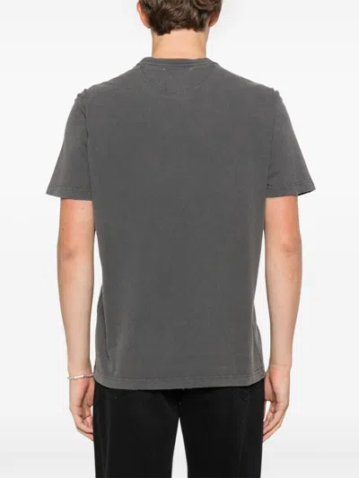 Golden Goose T-shirt In White Cotton With Iconic Logo Star In Burgundy