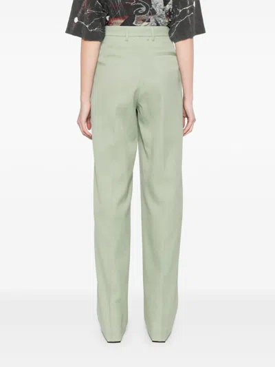 Golden Goose Sage Green Relaxed Fit Trousers With Functional Pockets In Green