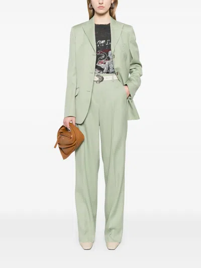 Golden Goose Sage Green Relaxed Fit Trousers With Functional Pockets In Green